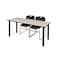 Kee Rectangle Tables > Training Tables > Kee Table & Chair Sets, 66 W, 24 L, 29 H, Maple MT6624PLBPBK44BK - alternate 1